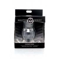 Clear view anal plug hollow plug medium inside packaging.