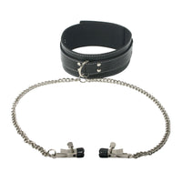 Black slave collar & clamps example photo.