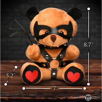 Dom teddy bear plush measurement photo.