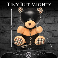 Bondage hooded teddy bear measurement photo.