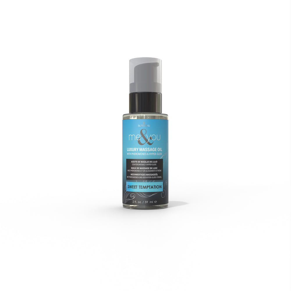 Vanilla sugar & amp with sweet pea massage oil featuring 59ml bottle squeeze bottle top.