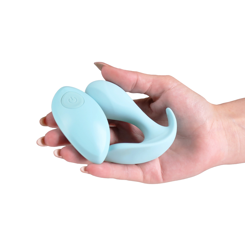 Minnies pop blue panty vibrator example photo with remote.
