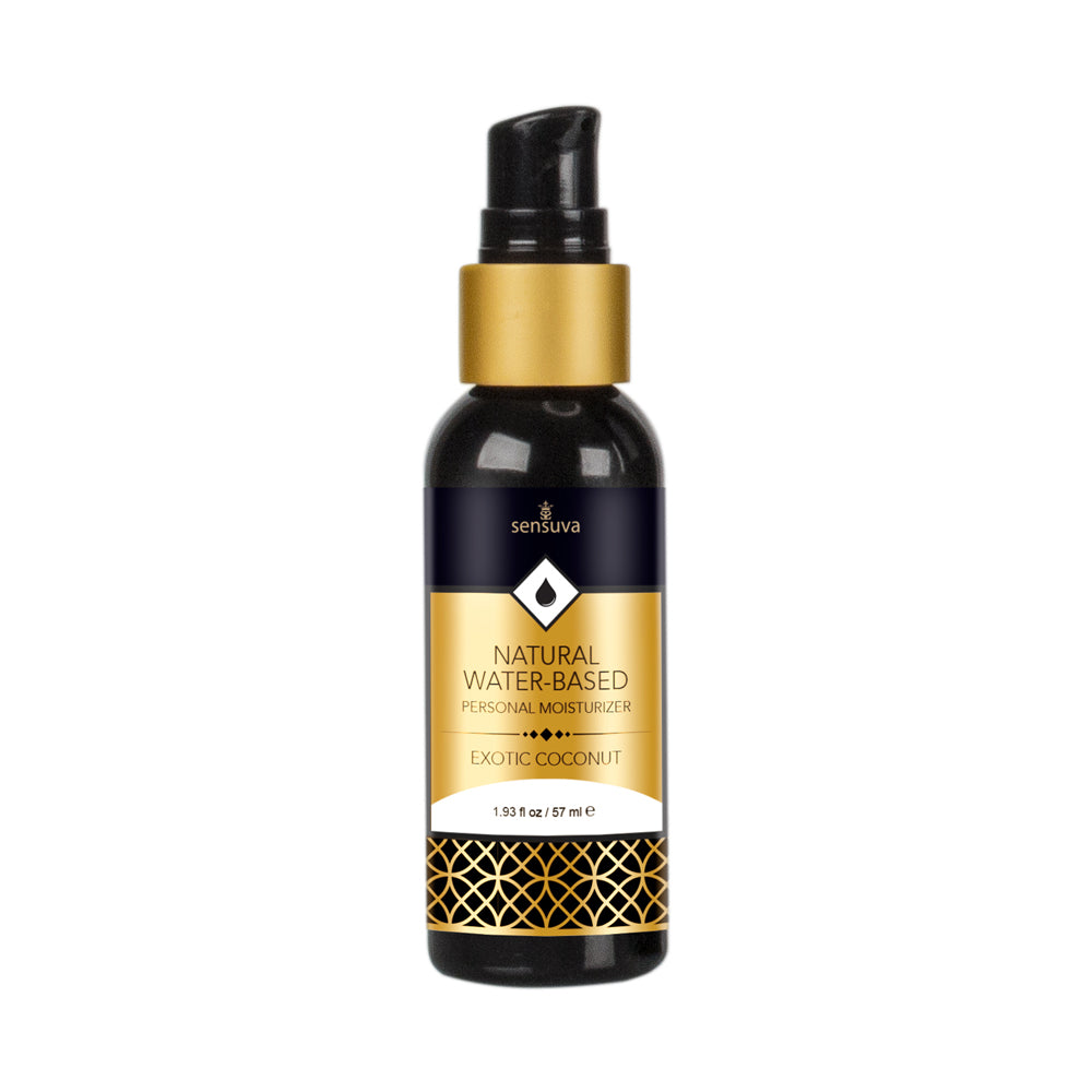Exotic coconut natural water based lubricant 57ml bottle with squeeze top. 