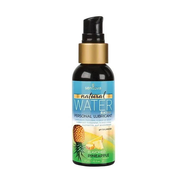 Pineapple flavored lubricant 57ml bottle with pump top.