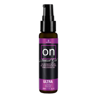 Sensuva On Arousal Gel Ultra in a 29ml dark amber spray bottle with a black pump and a purple and black label.