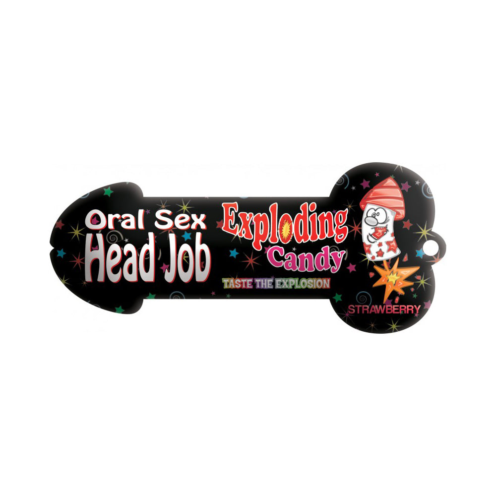 Oral sex head job strawberry flavor exploding candy in packaging