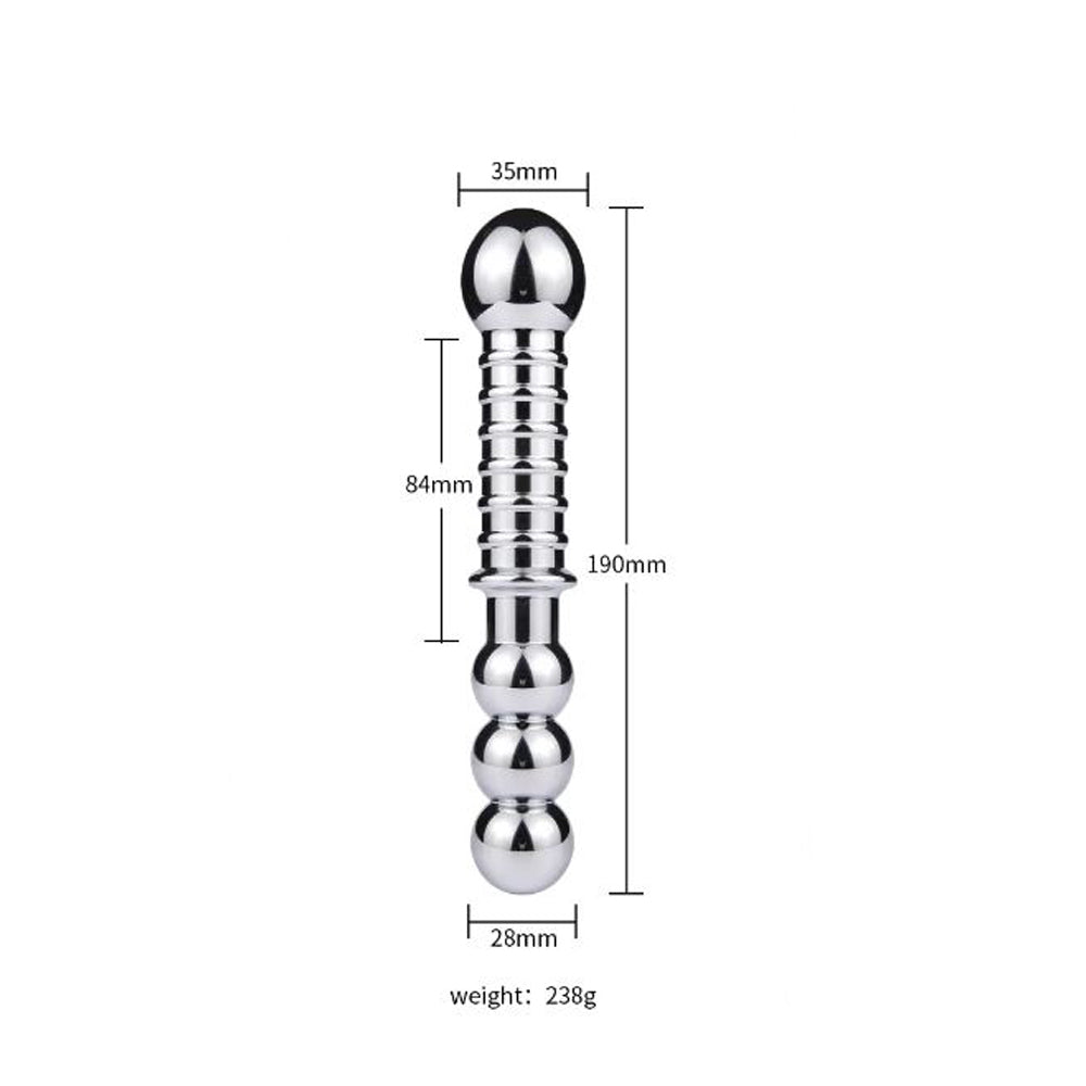 Extreme Driver SS Double Ended Bud Dildo by Pink Elephant