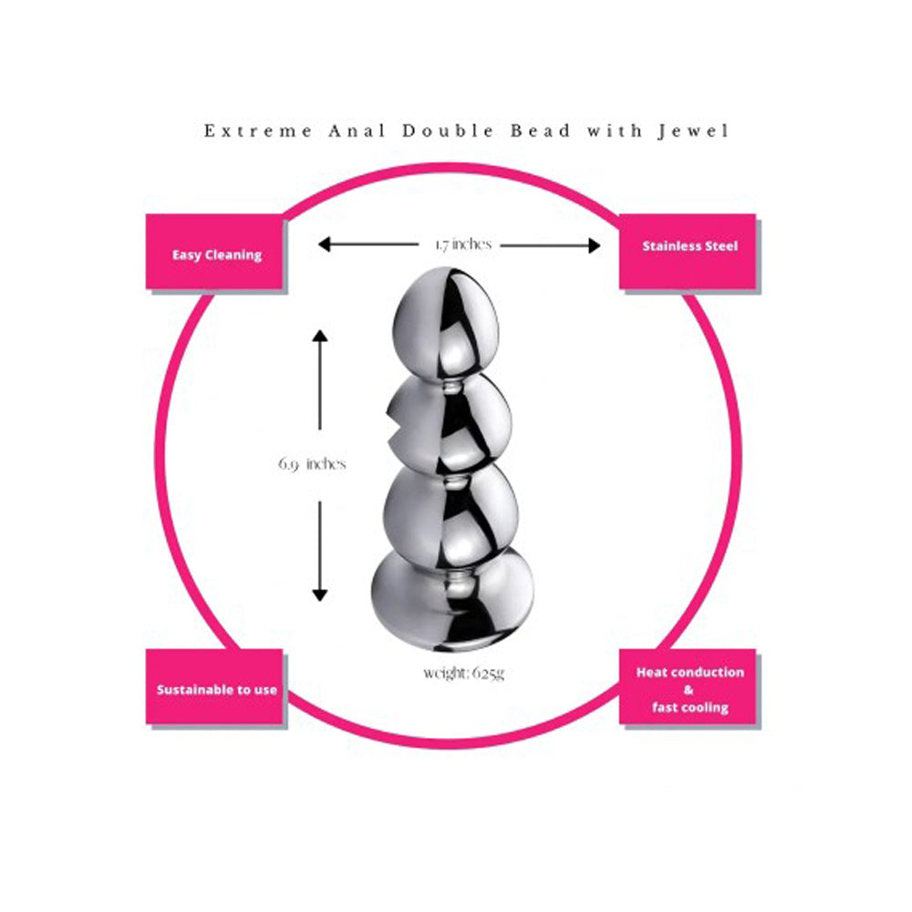 Extreme Anal Triple Bead Onyx Jewel by Pink Elephant