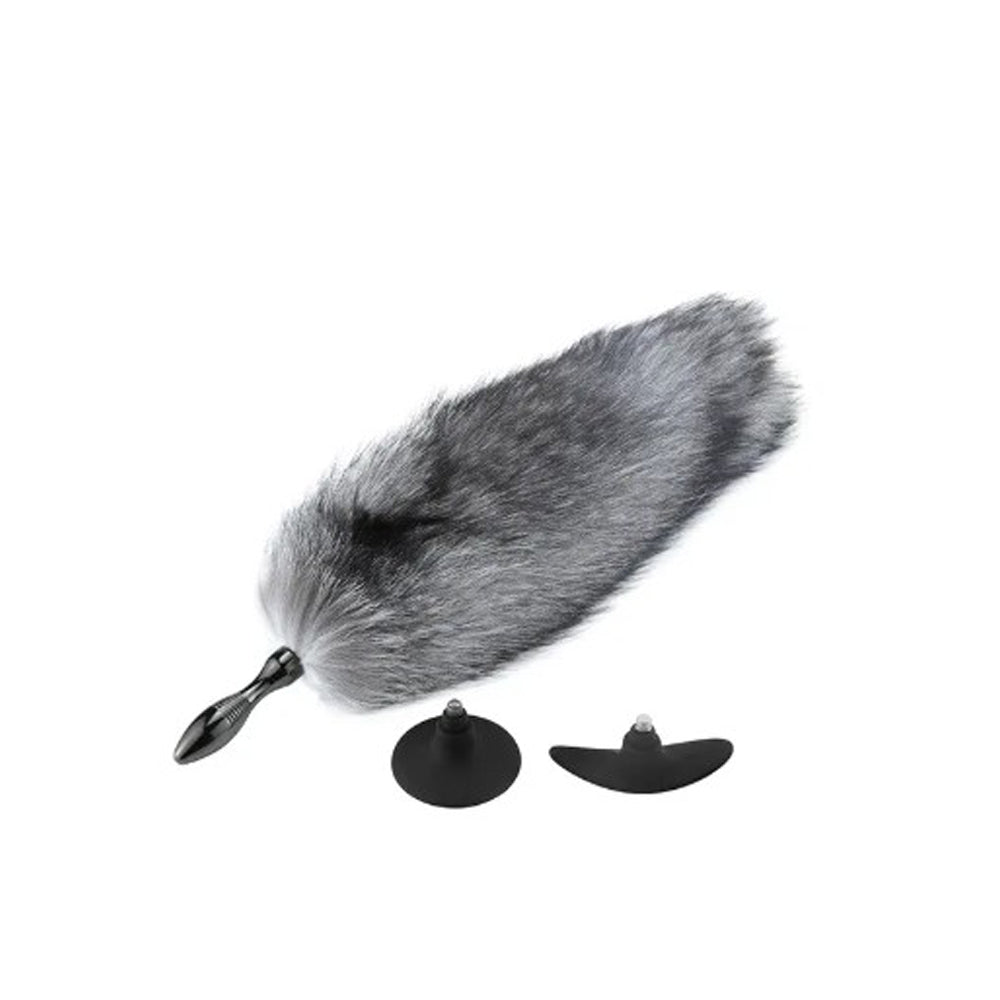 Real Fox Tail Sm Tapered Metal Plug by Pink Elephant