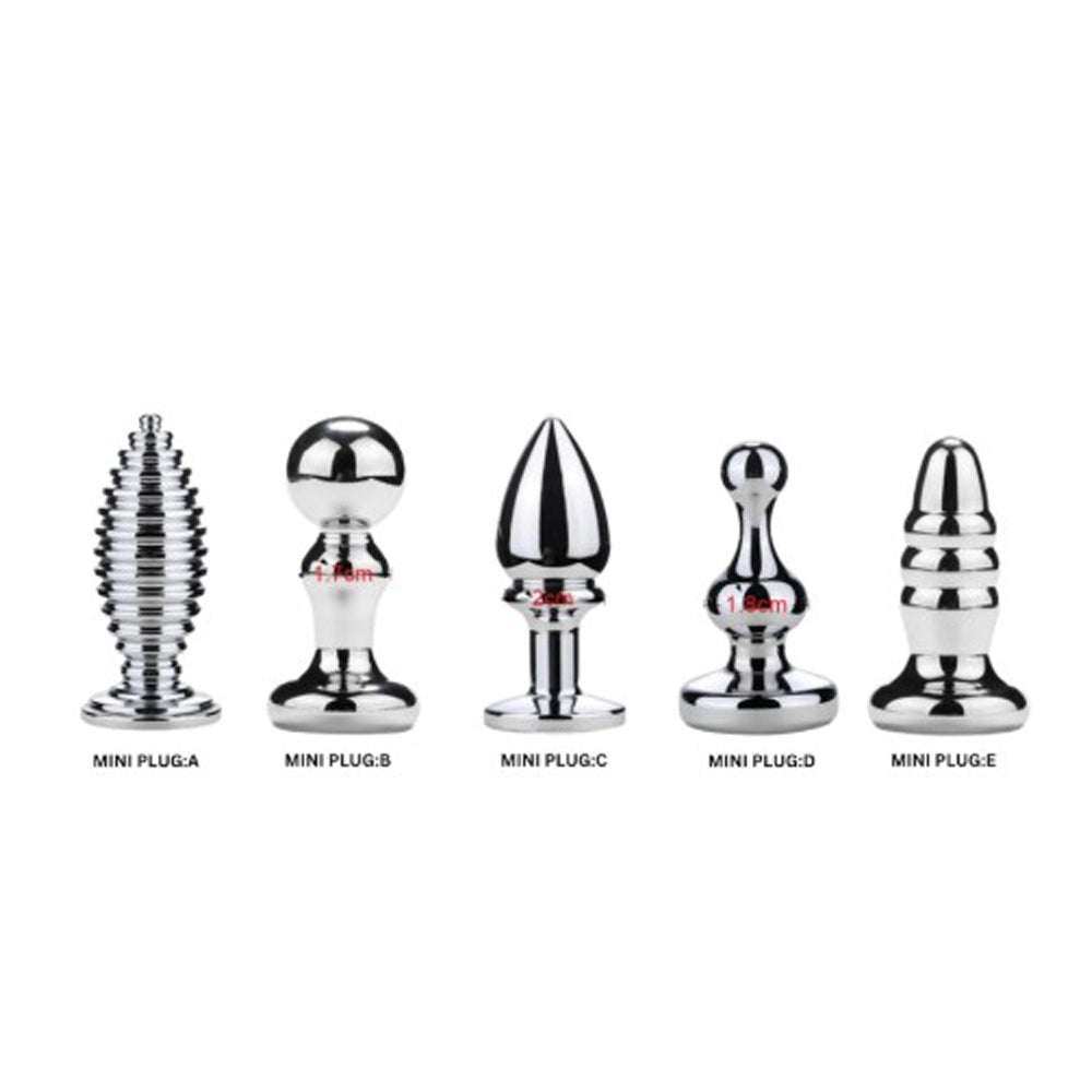 Mini Plug Set of 5 Stainless Steel Plugs by Pink Elephant