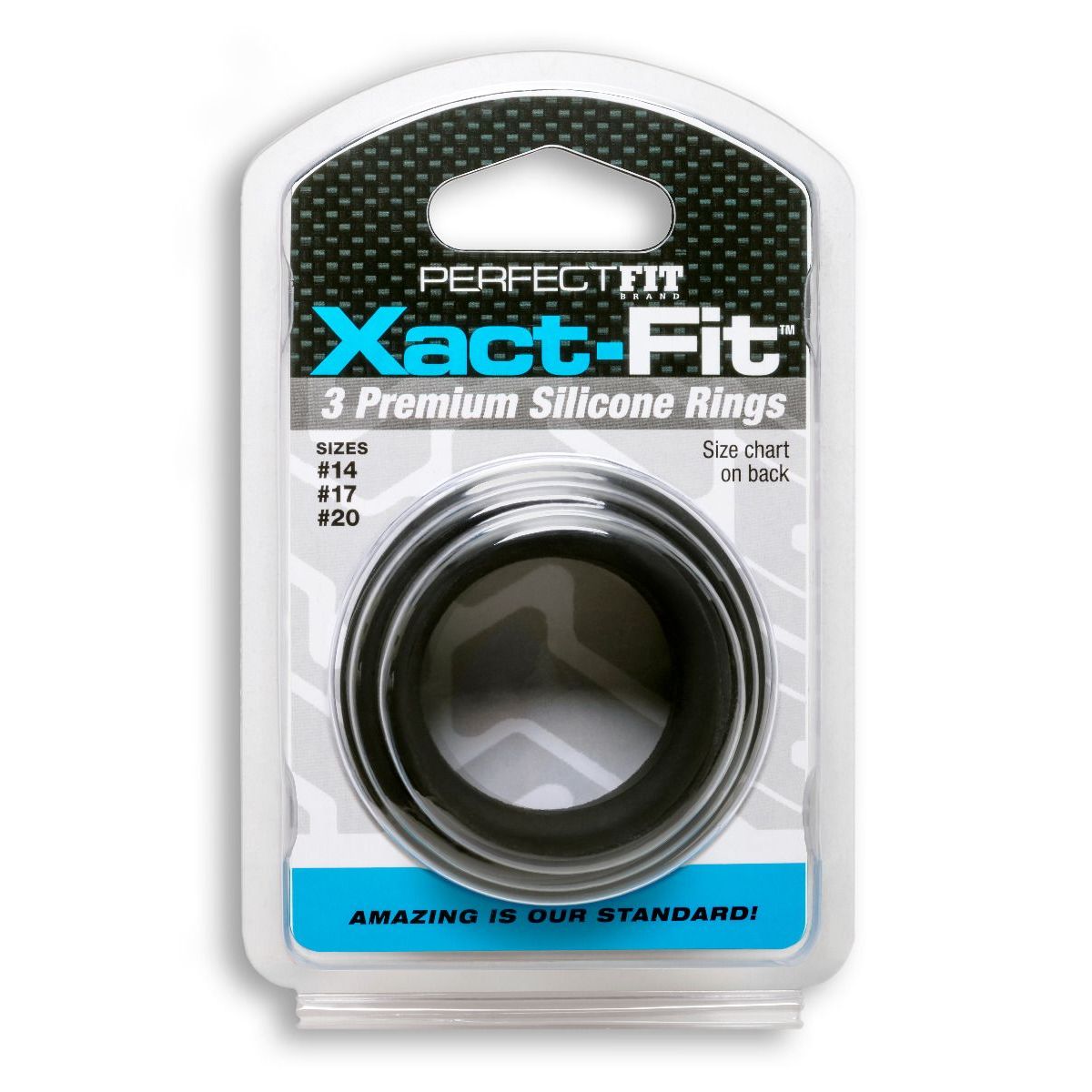 Xact-Fit Silicone Cock Rings 14, 17, 20 by Perfect Fit