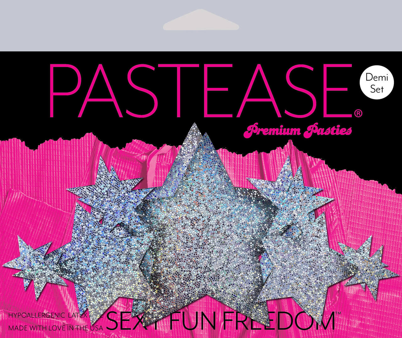 Silver Glitter Stars Demi Pasties by Pastease