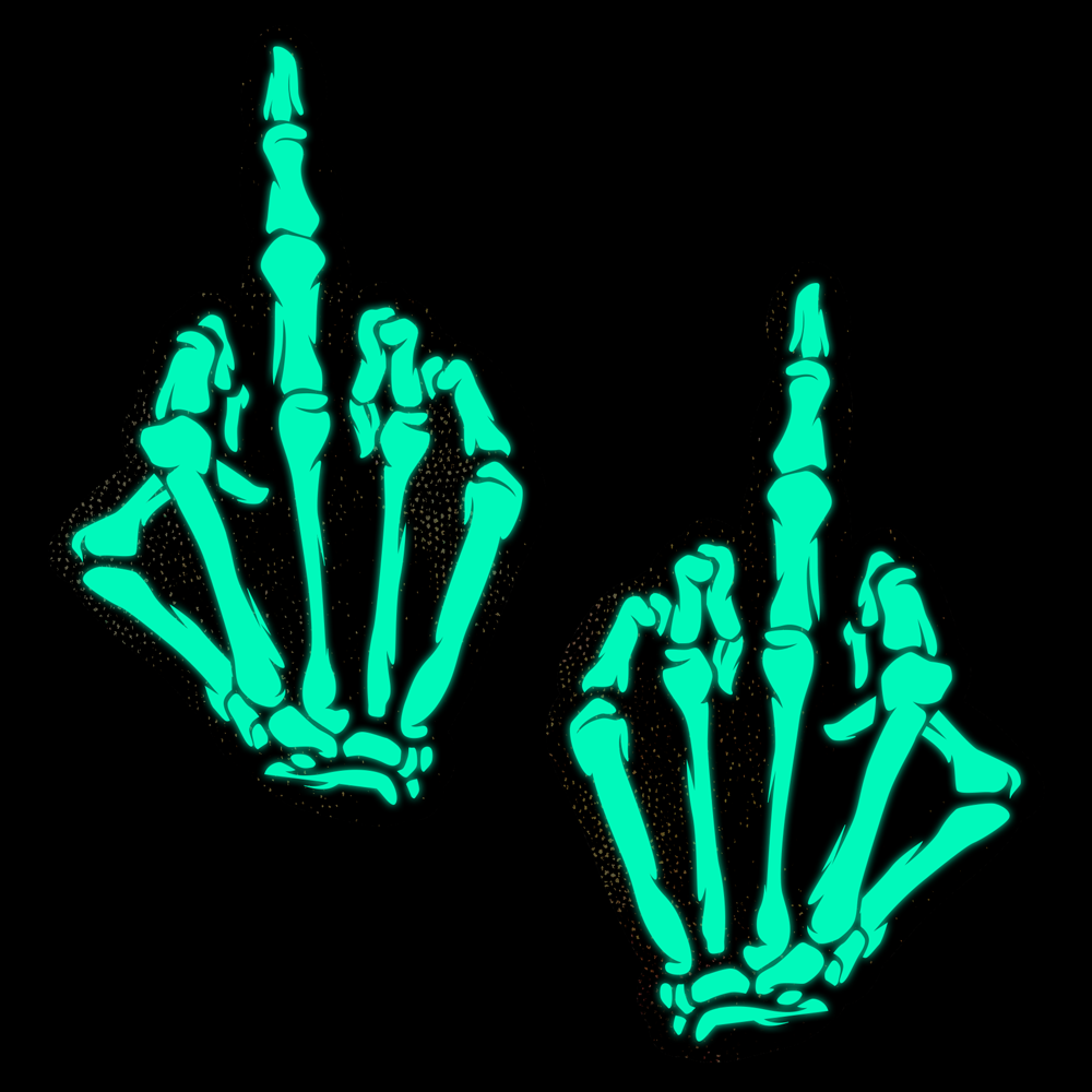 Middle Finger Skeleton Hand Pasties by Pastease