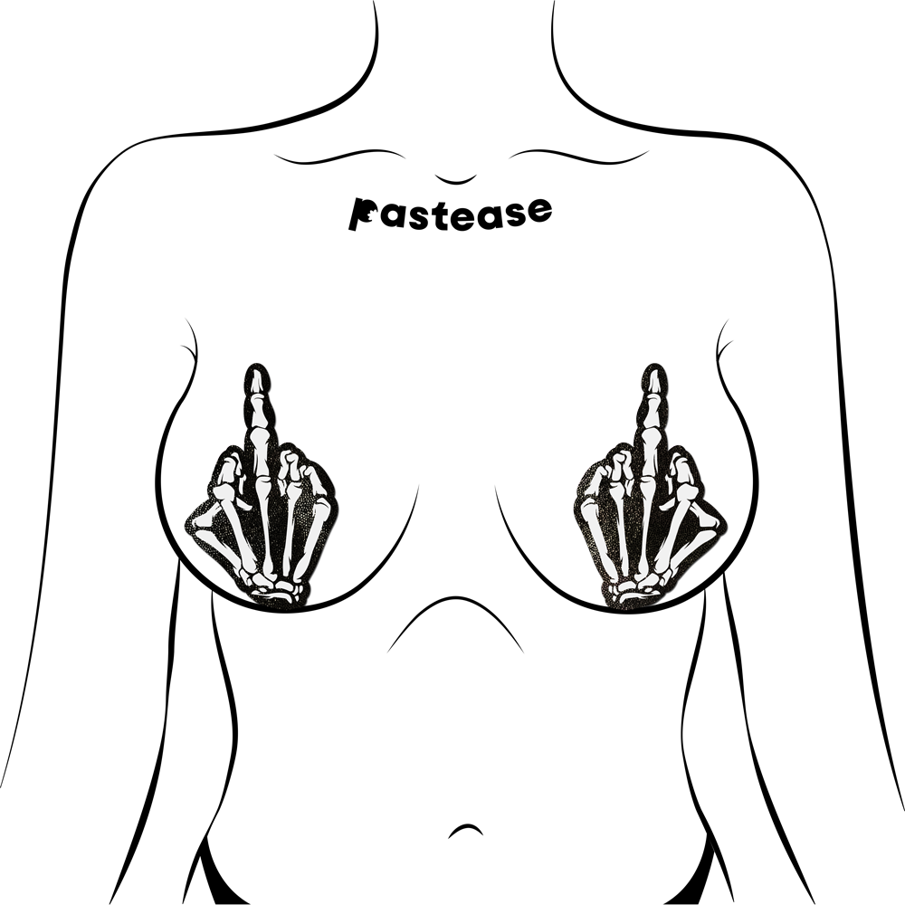 Middle Finger Skeleton Hand Pasties by Pastease