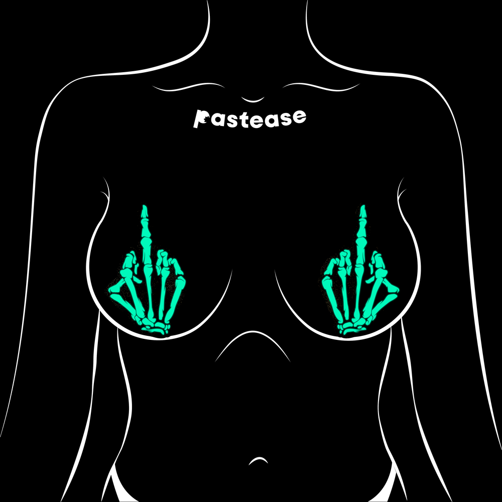Middle Finger Skeleton Hand Pasties by Pastease