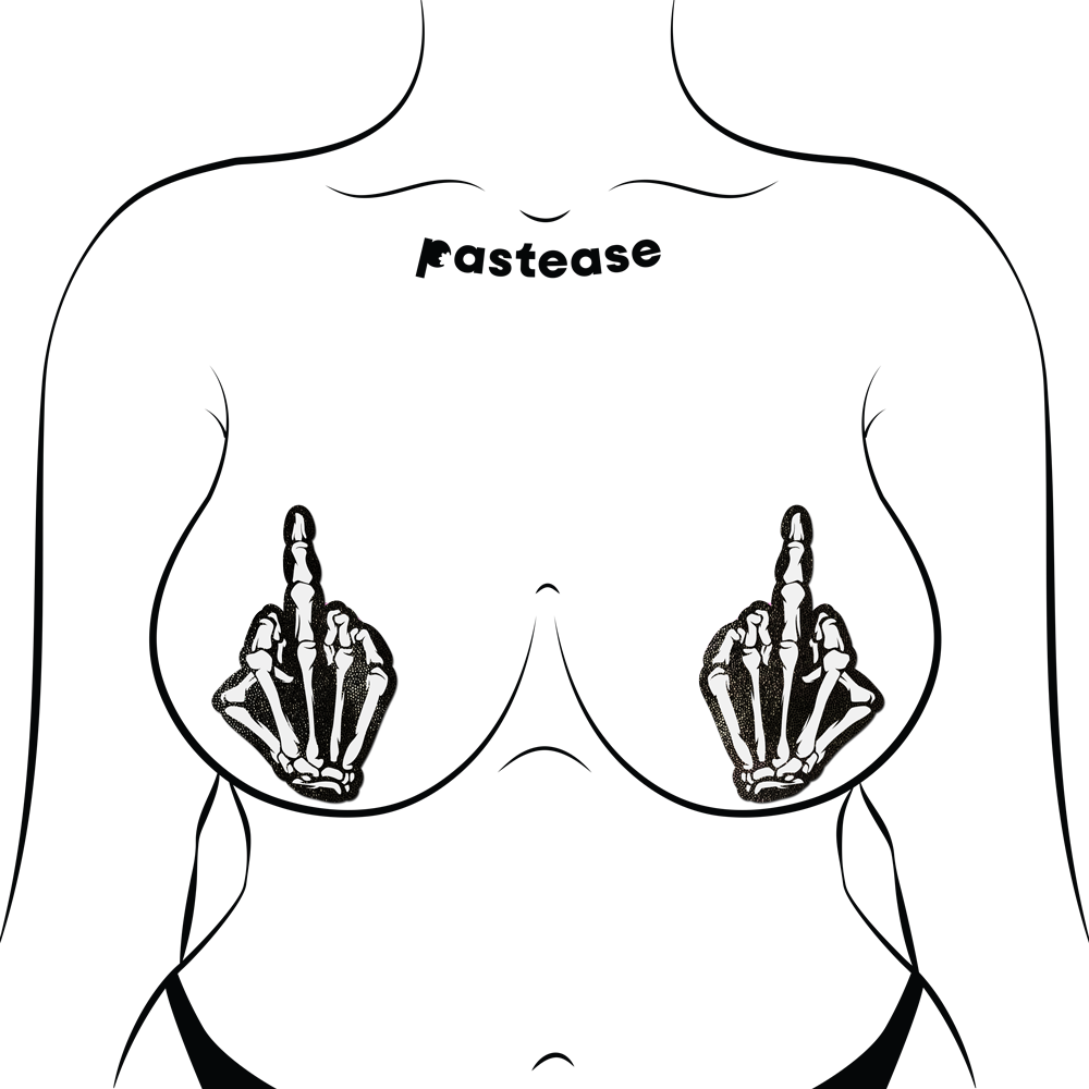 Middle Finger Skeleton Hand Pasties by Pastease