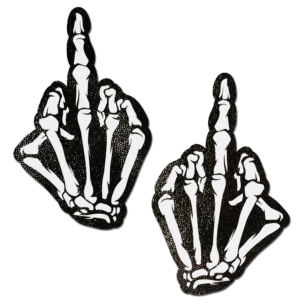 Middle Finger Skeleton Hand Pasties by Pastease