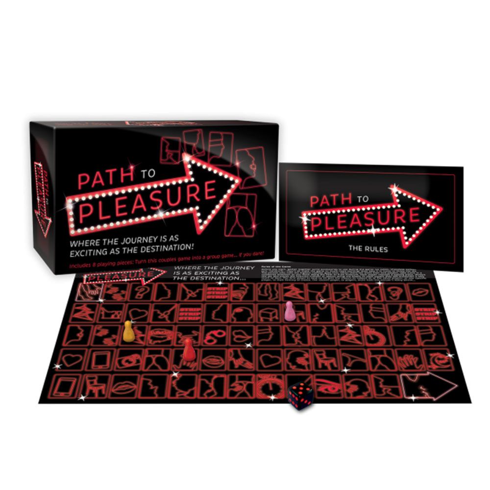 Path to pleasure couples game beside packaging example photo.