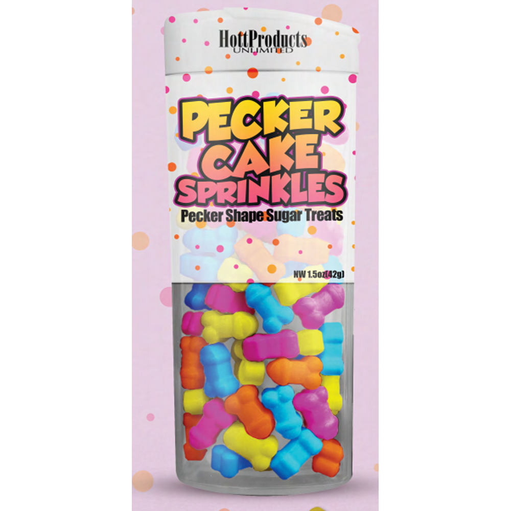 Pecker cake sprinkles in packaging