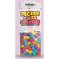 Pecker cake sprinkles in packaging