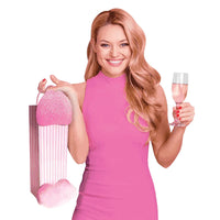 Pink penis gift bag with feather balls example photo