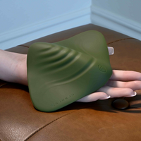 Green vibrating pleasure pad size example photo.