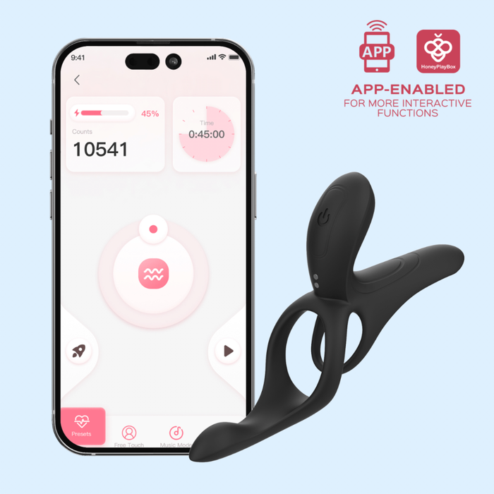 Black app controlled anal vibrator beside smart phone