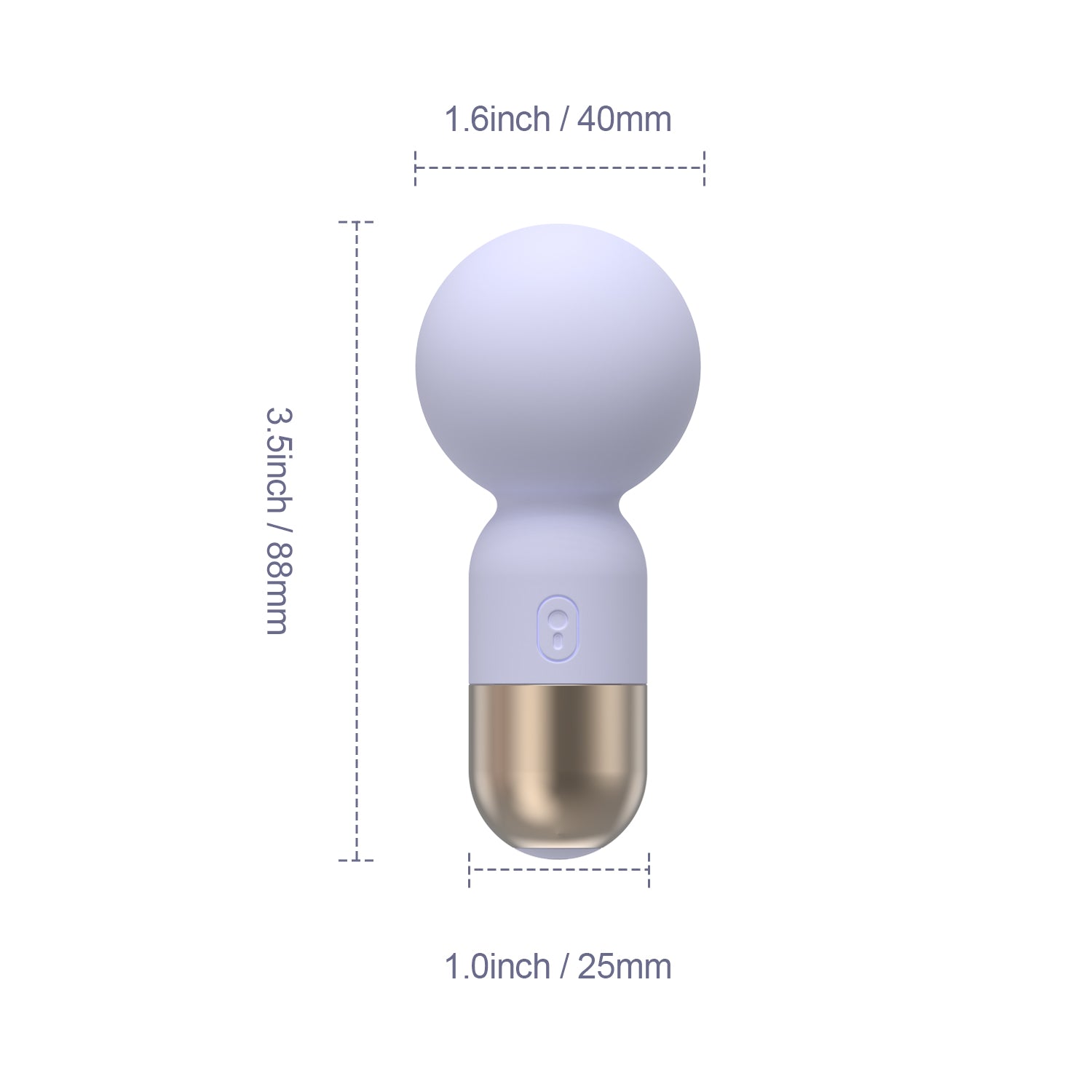 White mini vibrating wand measurement photo