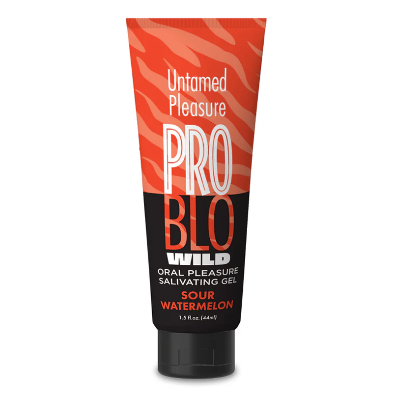 Problo wild untamed oral pleasure salivating gel sour watermelon flavored. Featuring a 1.5oz tube with lid.