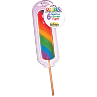 Jumbo rainbow candy cock pop in packaging