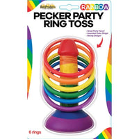 Rainbow pecker party ring toss game in packaging