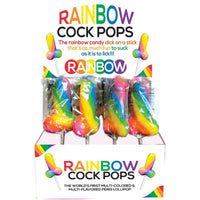 Rainbow cock pops lollipop multi flavored in packaging