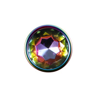 Metal large rainbow plug with gem on bottom example photo.