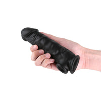 Thick penis extension sleeve black example photo.