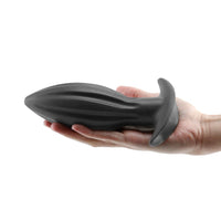Large black silicone anal plug example photo.