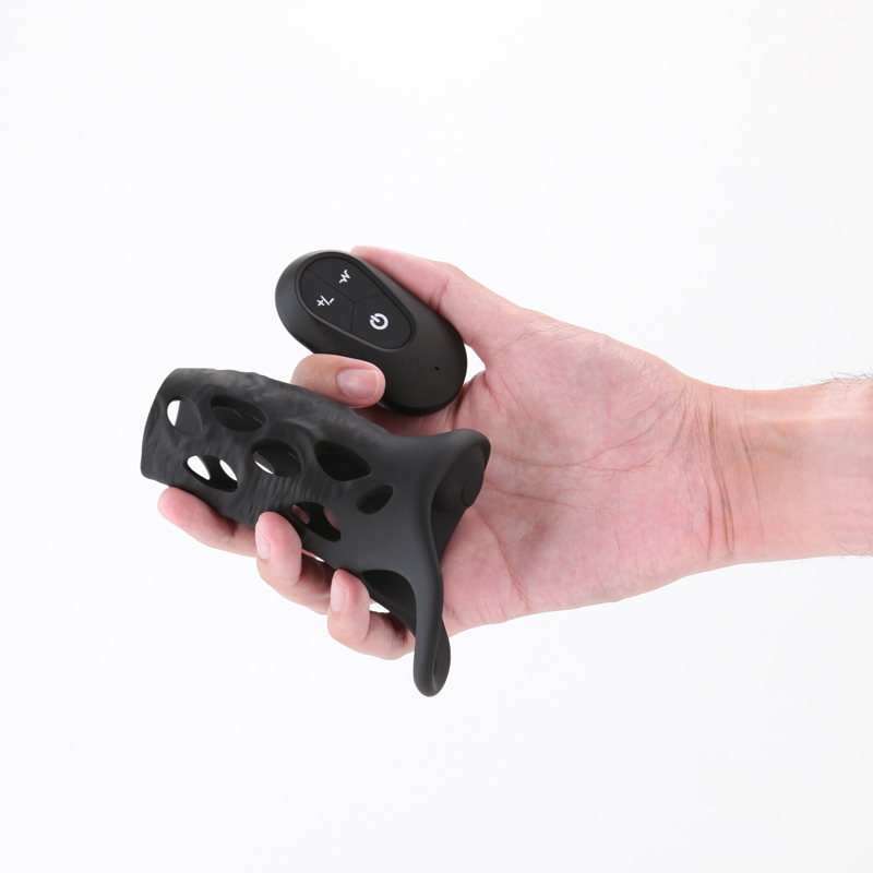 Renegade black vibrating penis sleeve with remote example photo.