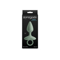 Green vibrating orion anal plug inside packaging.