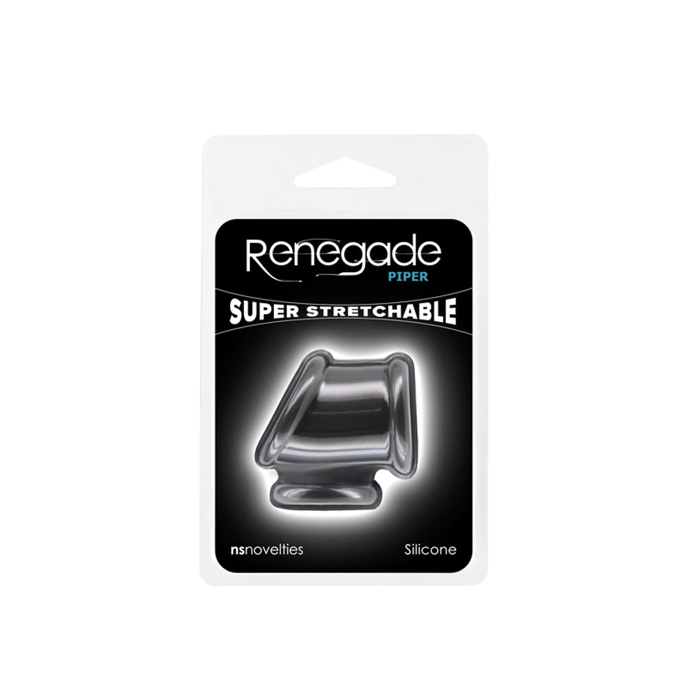 Black super stretchy cock & ball ring inside packaging.