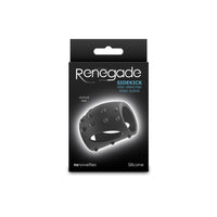 Black vibrating sidekick mini vibrating penis sleeve inside packaging.