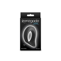 Black vibrating cock ring inside packaging.
