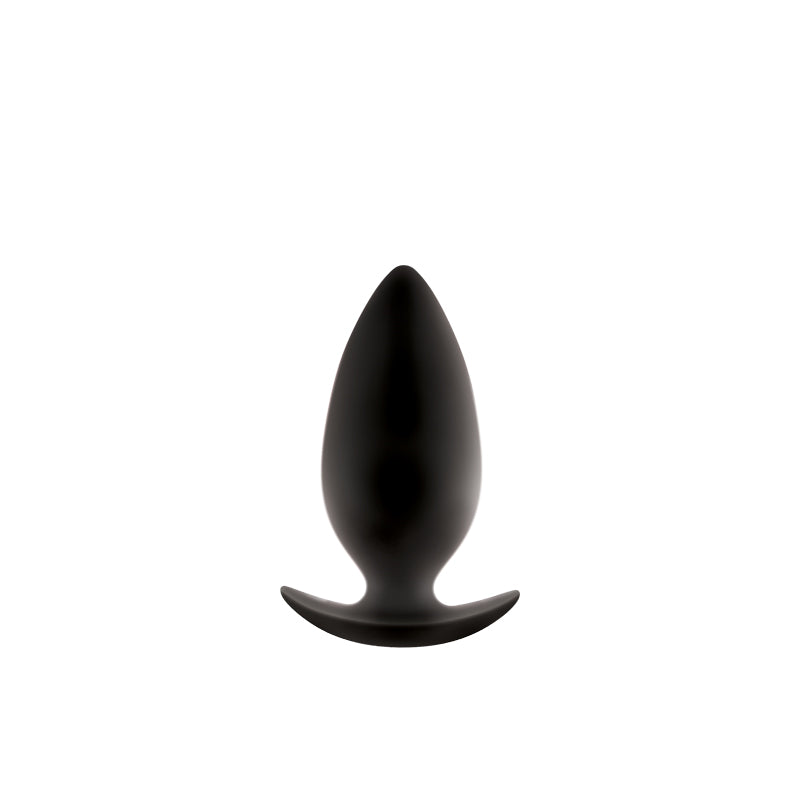 Black spade large anal plug featuring T shaped handle example photo.