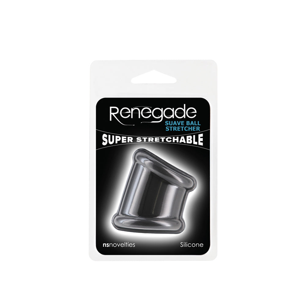 Black suave ball stretcher inside packaging.