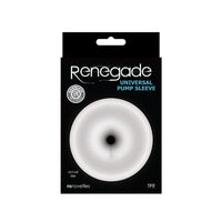 White universal pump sleeve inside packaging.