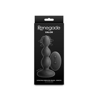 Black renegade valor vibrating anal plug inside packaging.