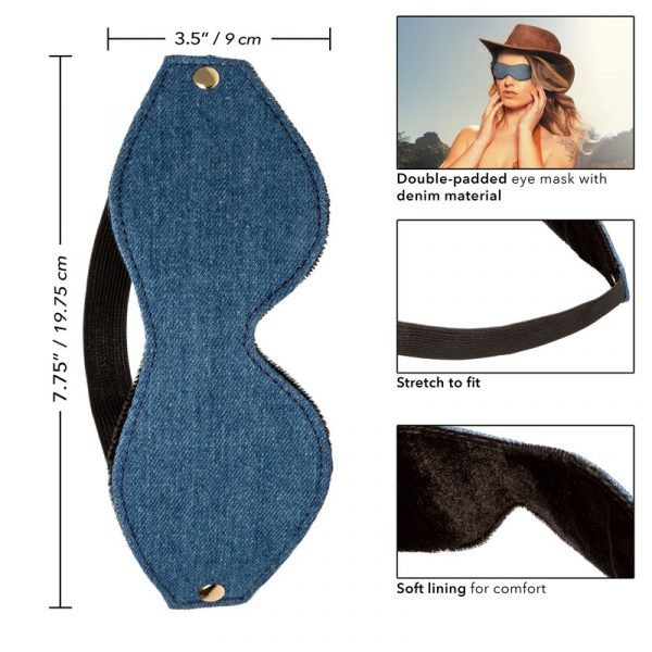 denim eye mask with messurments