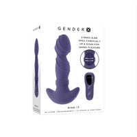 Purple ring it vibrating anal plug inside packaging.