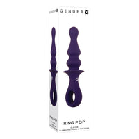 Purple ring pop vibrating anal plug. Featuring 12 vibrating speeds and functions inside packaging.