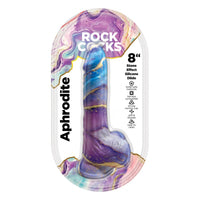 Multi colored rock cocks 8'' silicone dildo in packaging