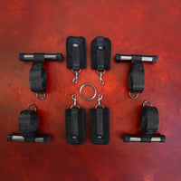 Cross threshold door mounted restraint example photo.