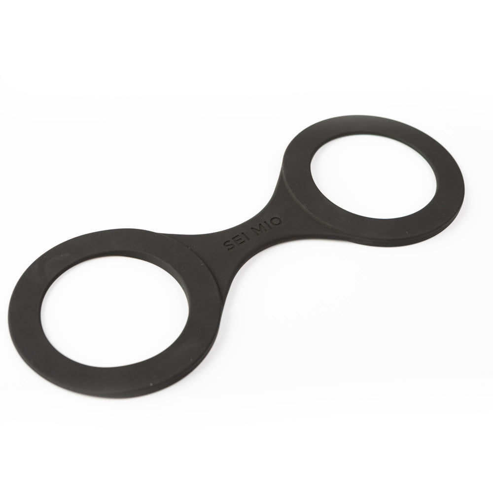 Black handi cuff silicone restraints example photo.